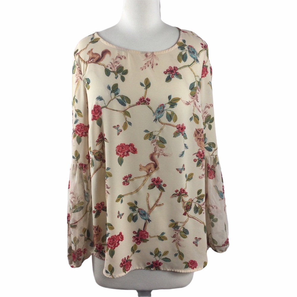 LC Lauren Conrad Disney Woodland Animals Blouse, S